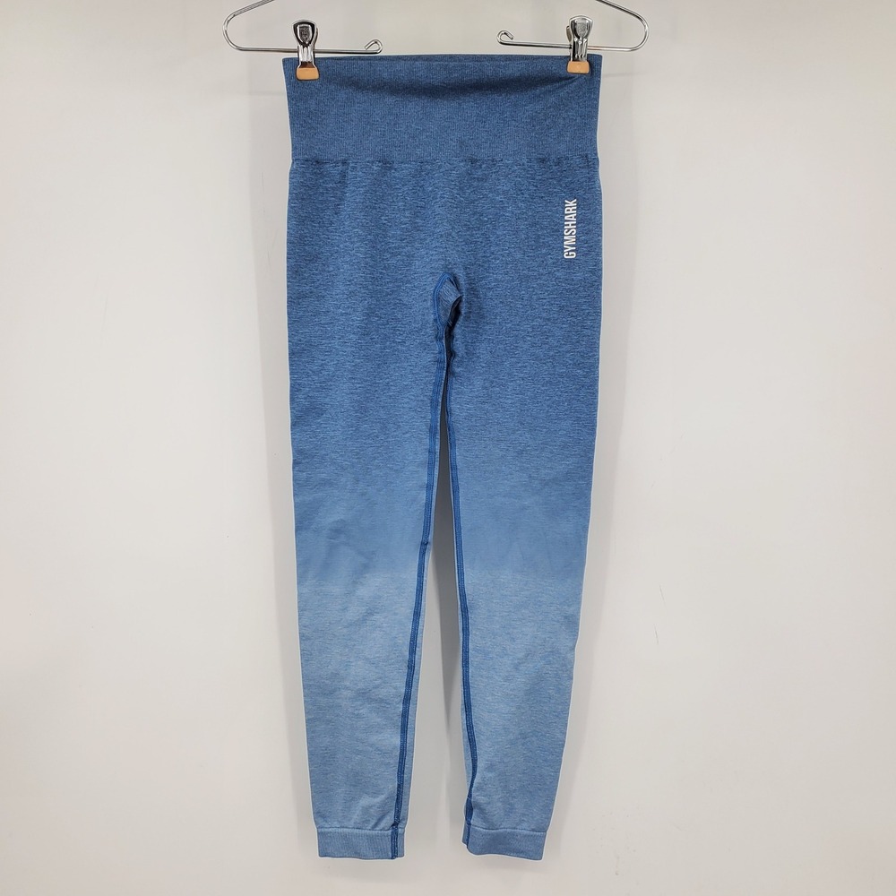Gymshark Adapt Ombre Seamless Leggings Blue Marl High Waisted Small Gym Workout